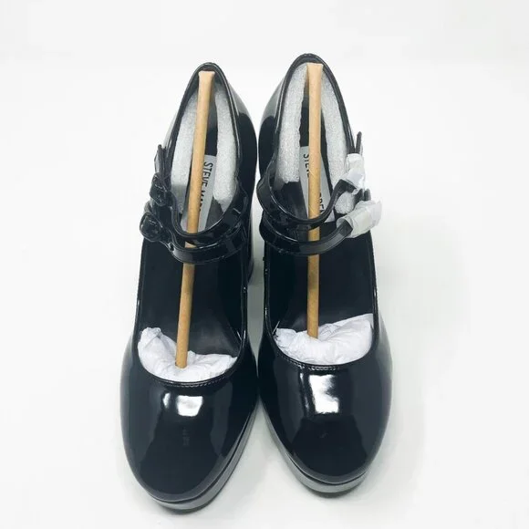 NEW IN BOX Steve Madden MARY JANE SHOE Tiara Heel Black Patent * VARIOUS SIZES - Picture 7 of 11